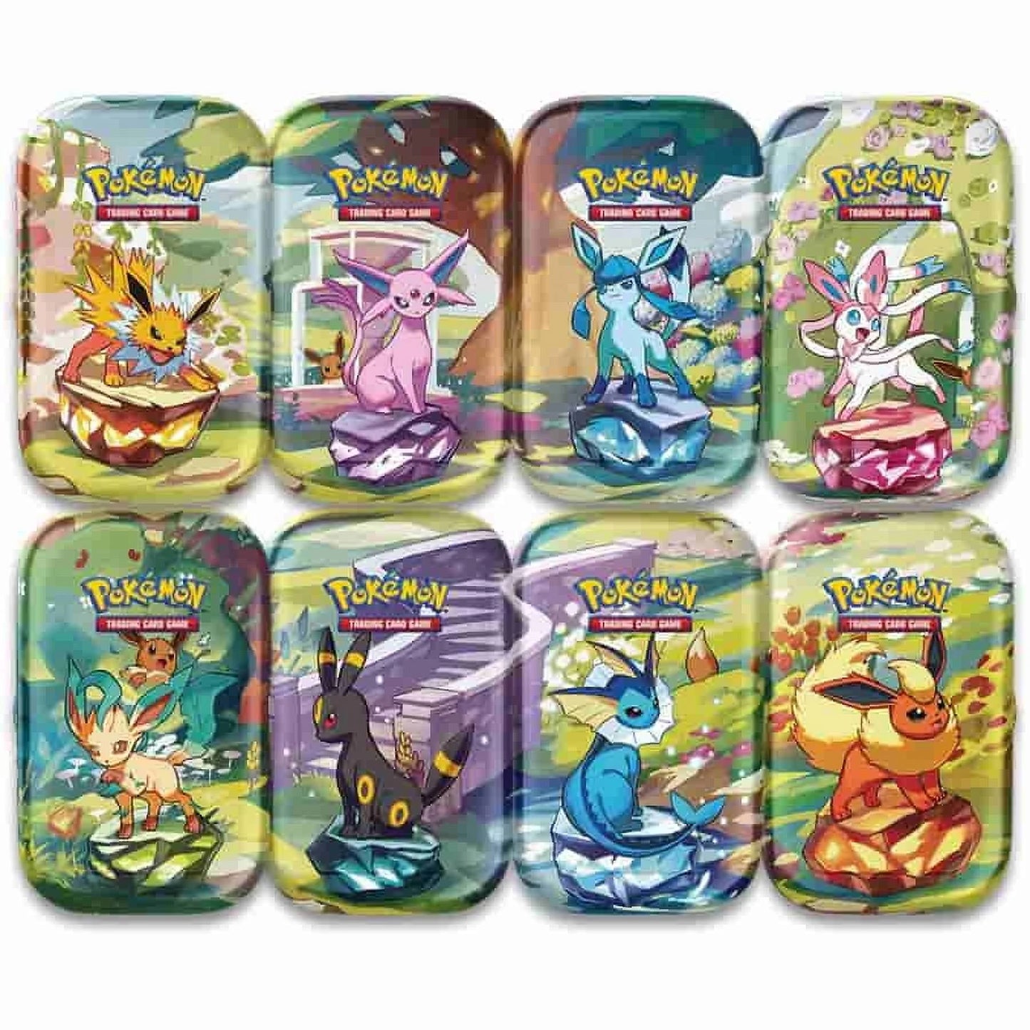 Prismatic Evolutions Mini Tin Display Box - 8 Tins