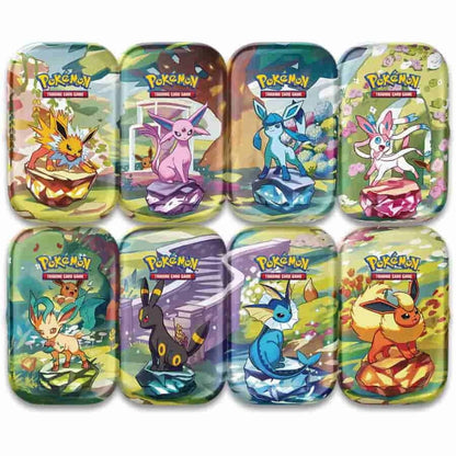 Prismatic Evolutions Mini Tin Display Box - 8 Tins